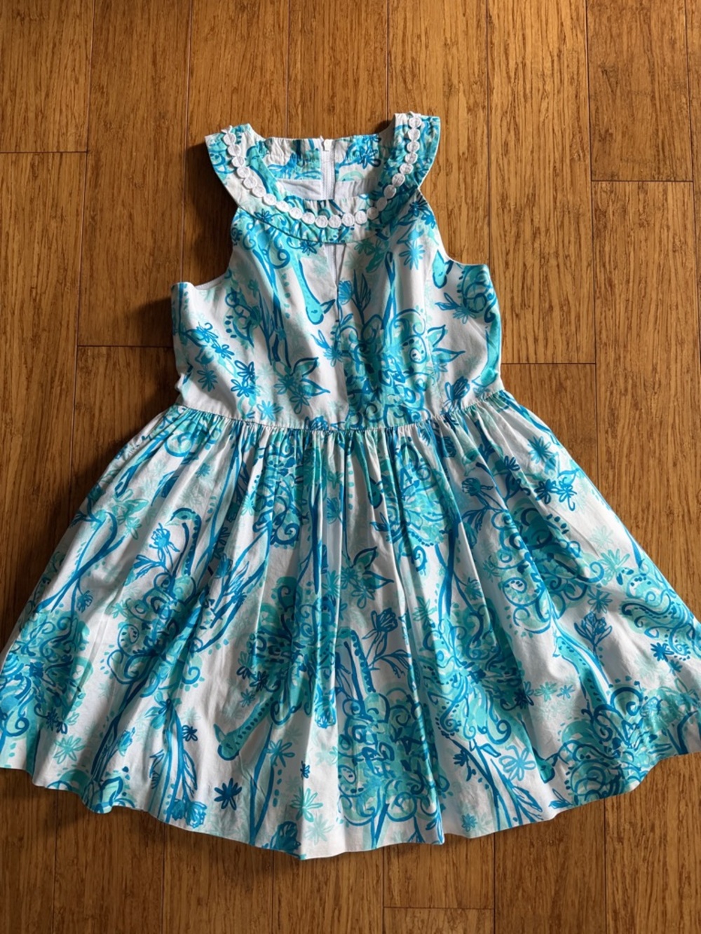 Lilly Pulitzer Sleeveless Blue Floral Cotton Dress